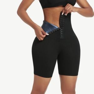 Neoprene double waist training shorts